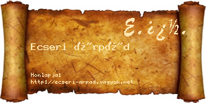 Ecseri Árpád névjegykártya