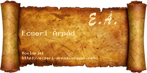 Ecseri Árpád névjegykártya