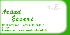 arpad ecseri business card